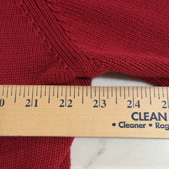LL Bean Sweater Mens Large Heavy Knit Cotton Full Zip Sweater Christmas Holiday - Picture 6 of 7